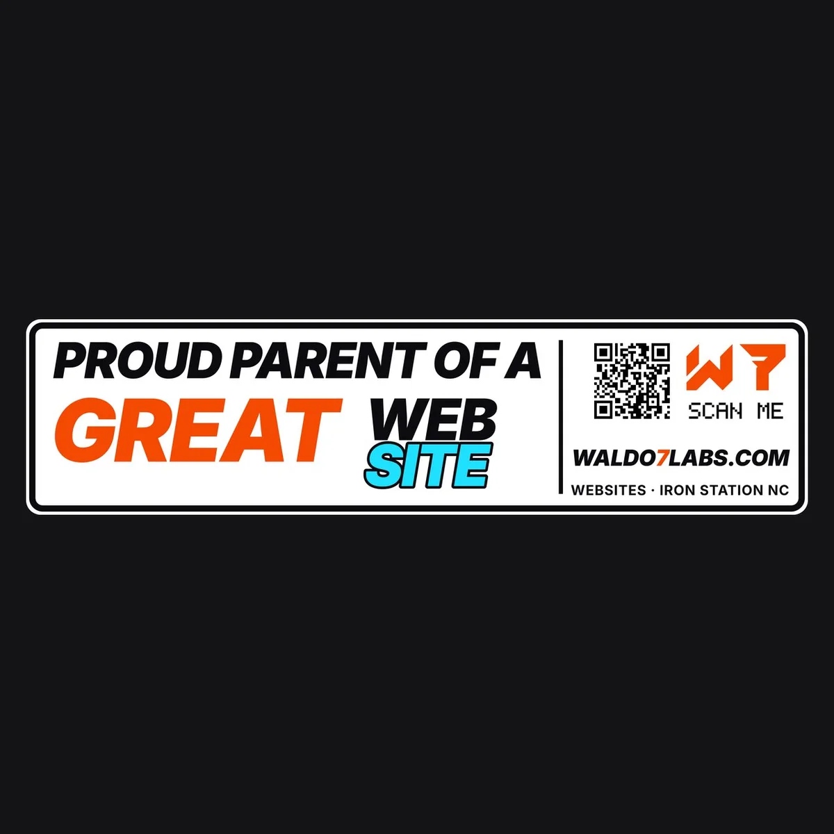 The Proud Parent Of A Great Website Bumper Sticker design on its own
