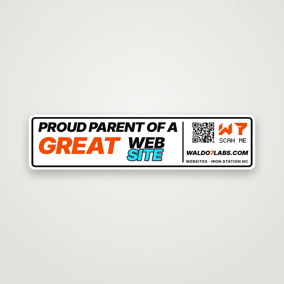 Proud Parent Of A Great Website Bumper Sticker, White, front