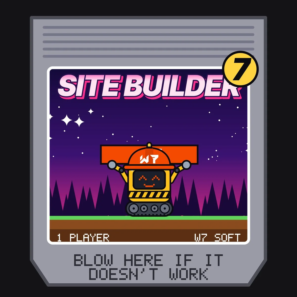 The Site Builder 7 Cartridge Tee design on its own