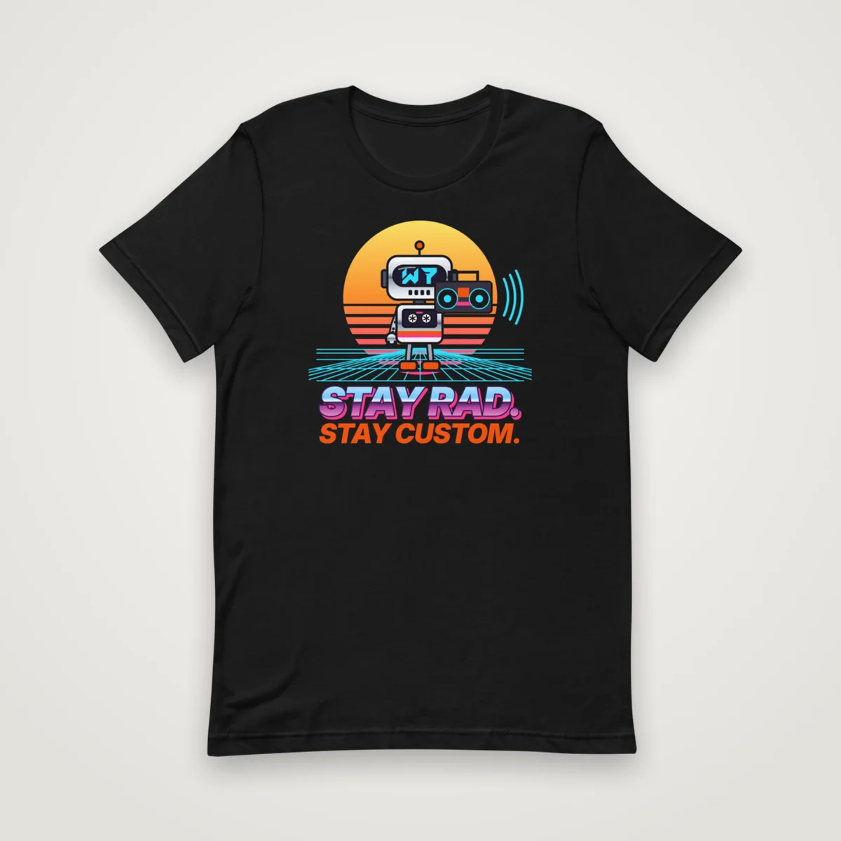 Stay Rad Tee, Black, front