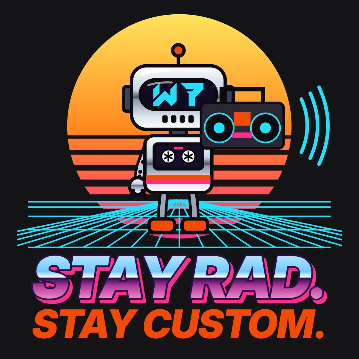 The Stay Rad Tee design on its own