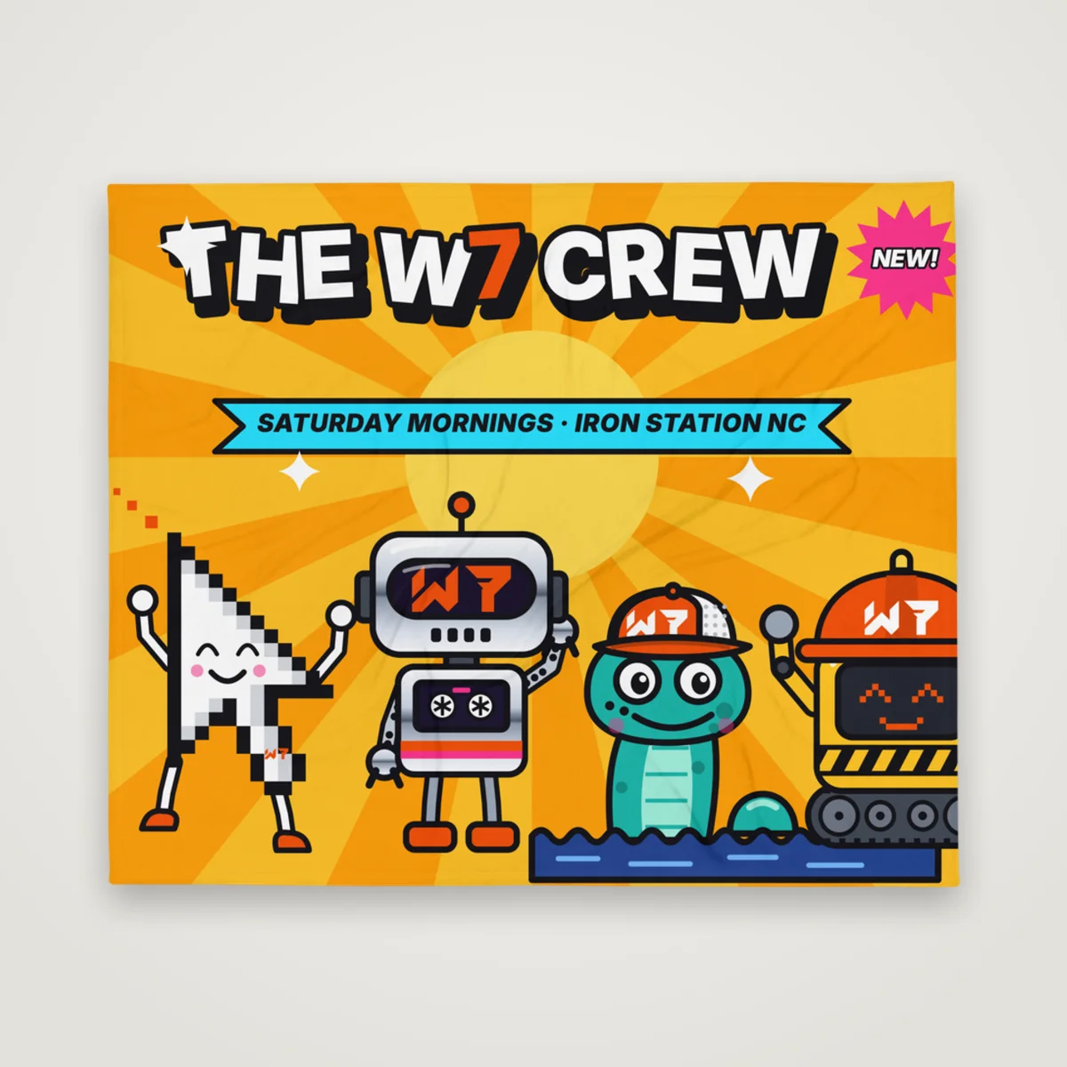 W7 Crew Saturday Morning Blanket, White, front