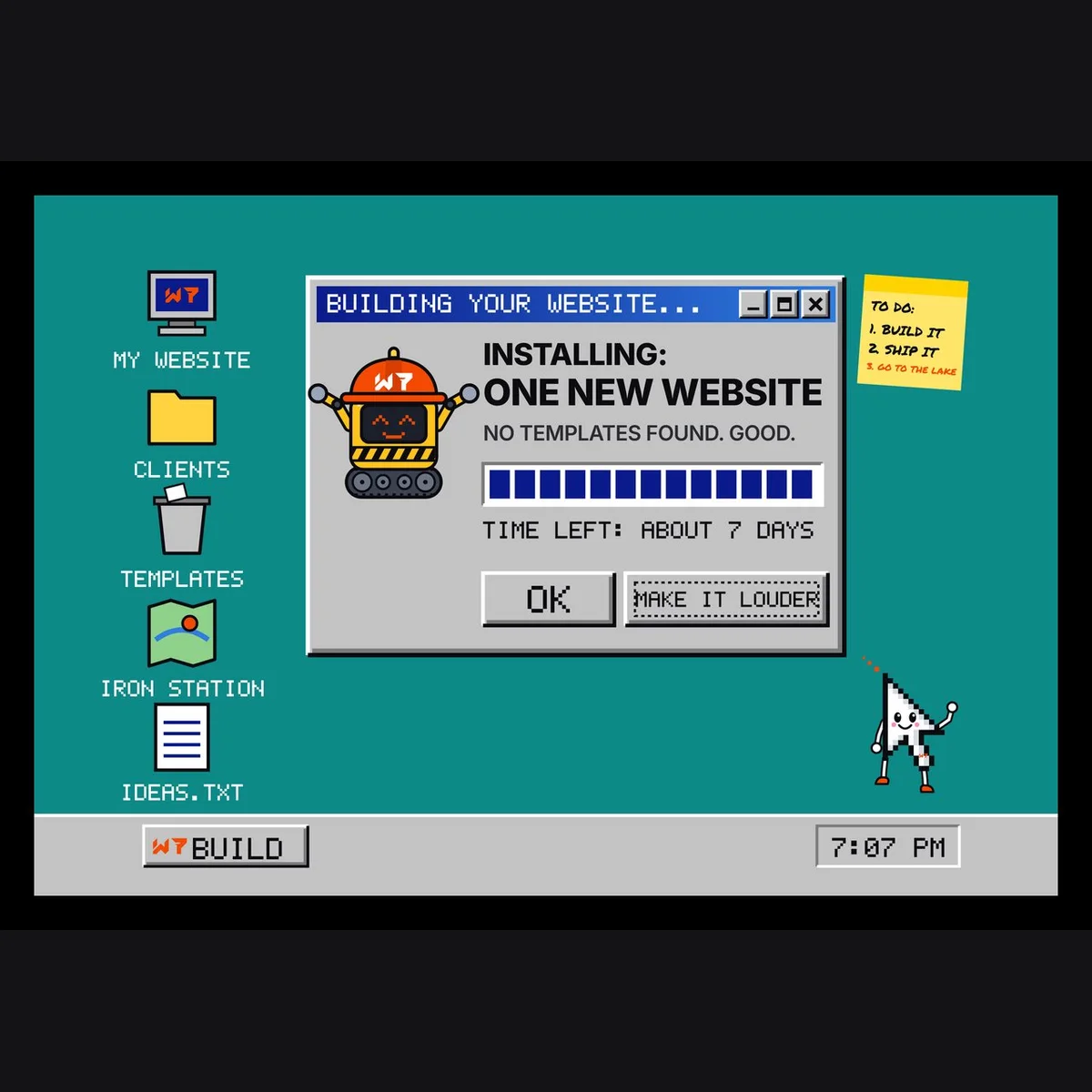 The W7 Desktop Desk Mat design on its own