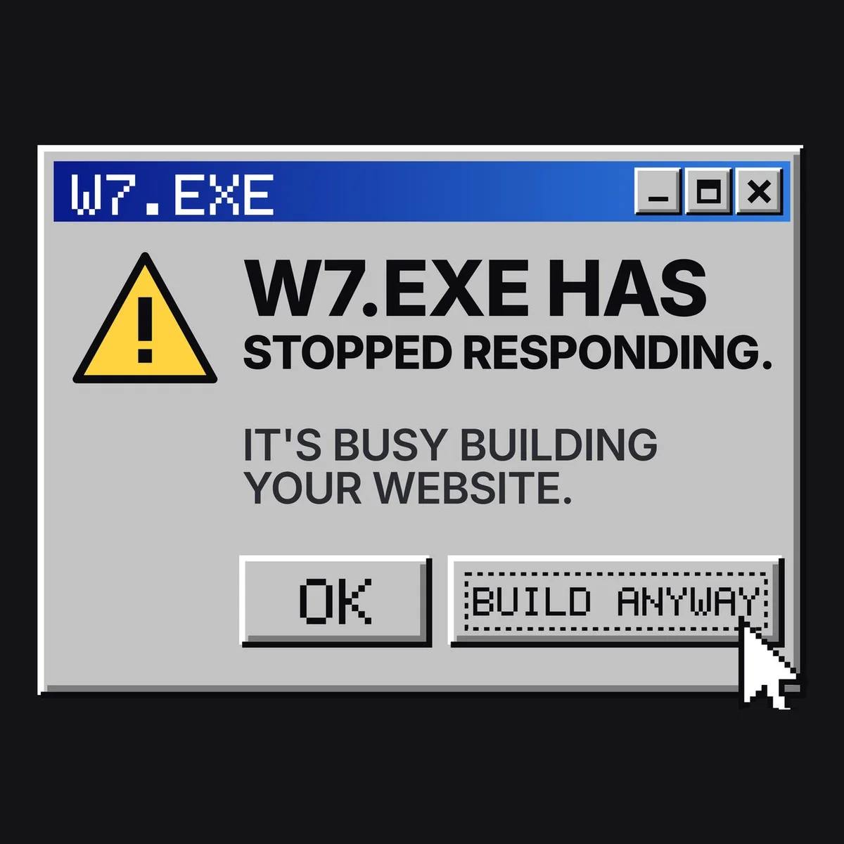 The W7.EXE Tee design on its own