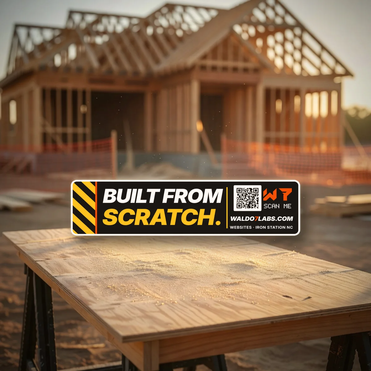 Built From Scratch Bumper Sticker bumper sticker in a styled photo