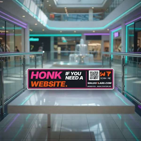 Honk If You Need A Website Bumper Sticker bumper sticker in a styled photo