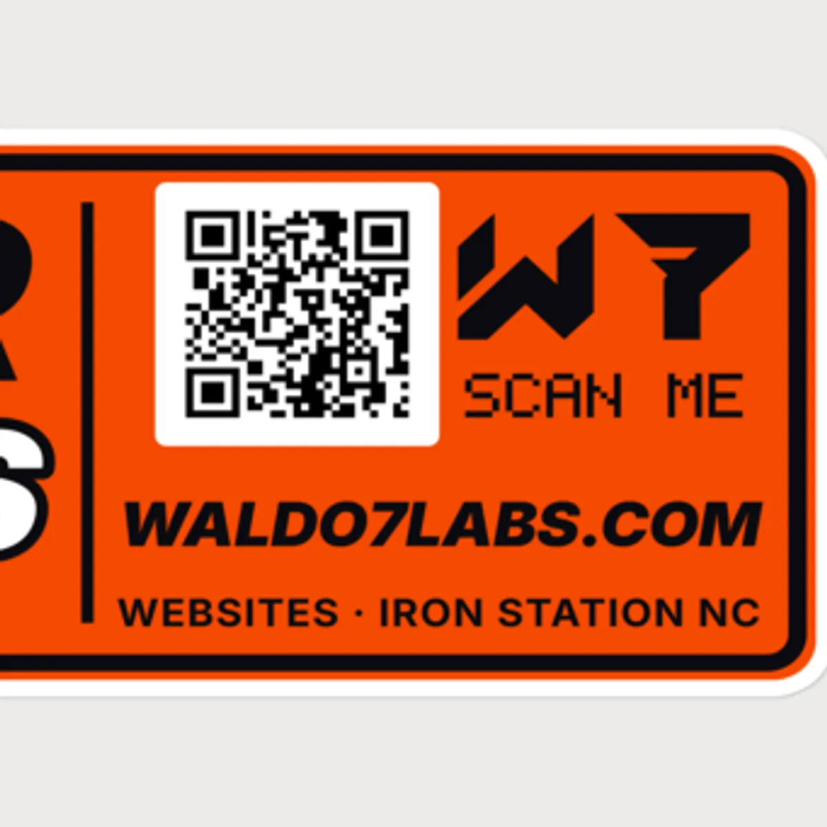 Close up of the I Brake For Good Websites Bumper Sticker design