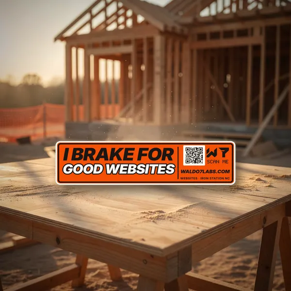 I Brake For Good Websites Bumper Sticker bumper sticker in a styled photo