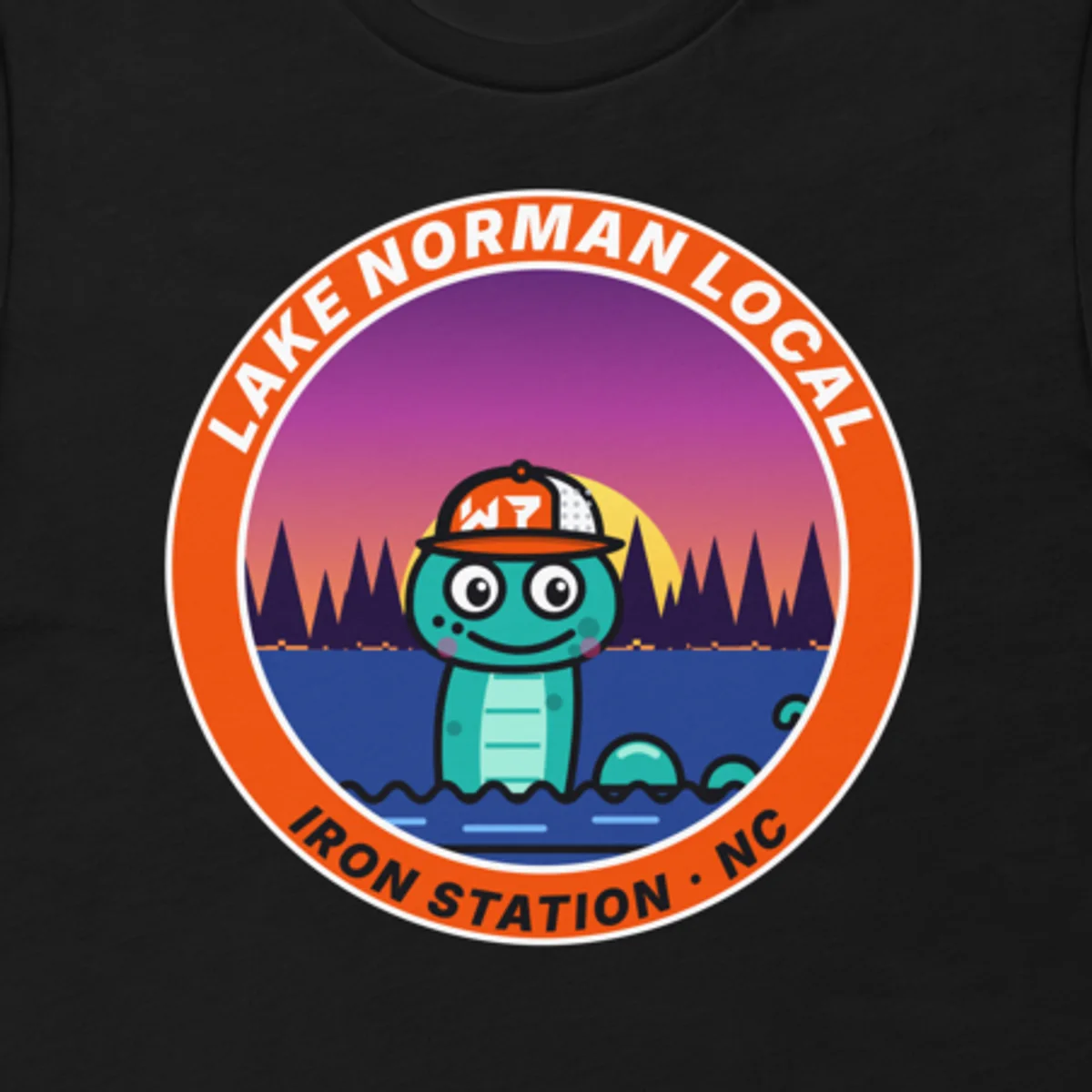 Close up of the Lake Norman Local Tee design