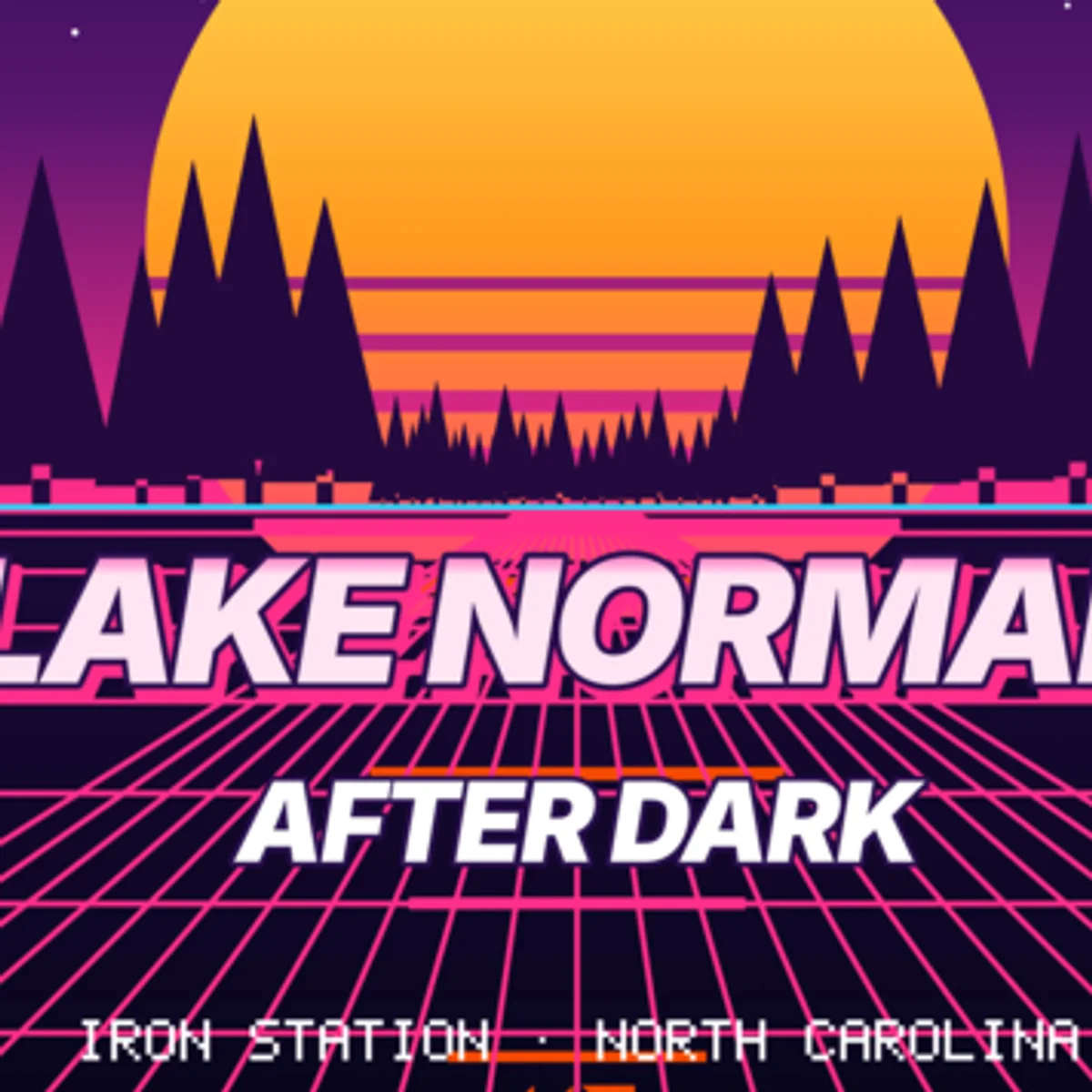 Close up of the Lake Norman Outrun Poster design