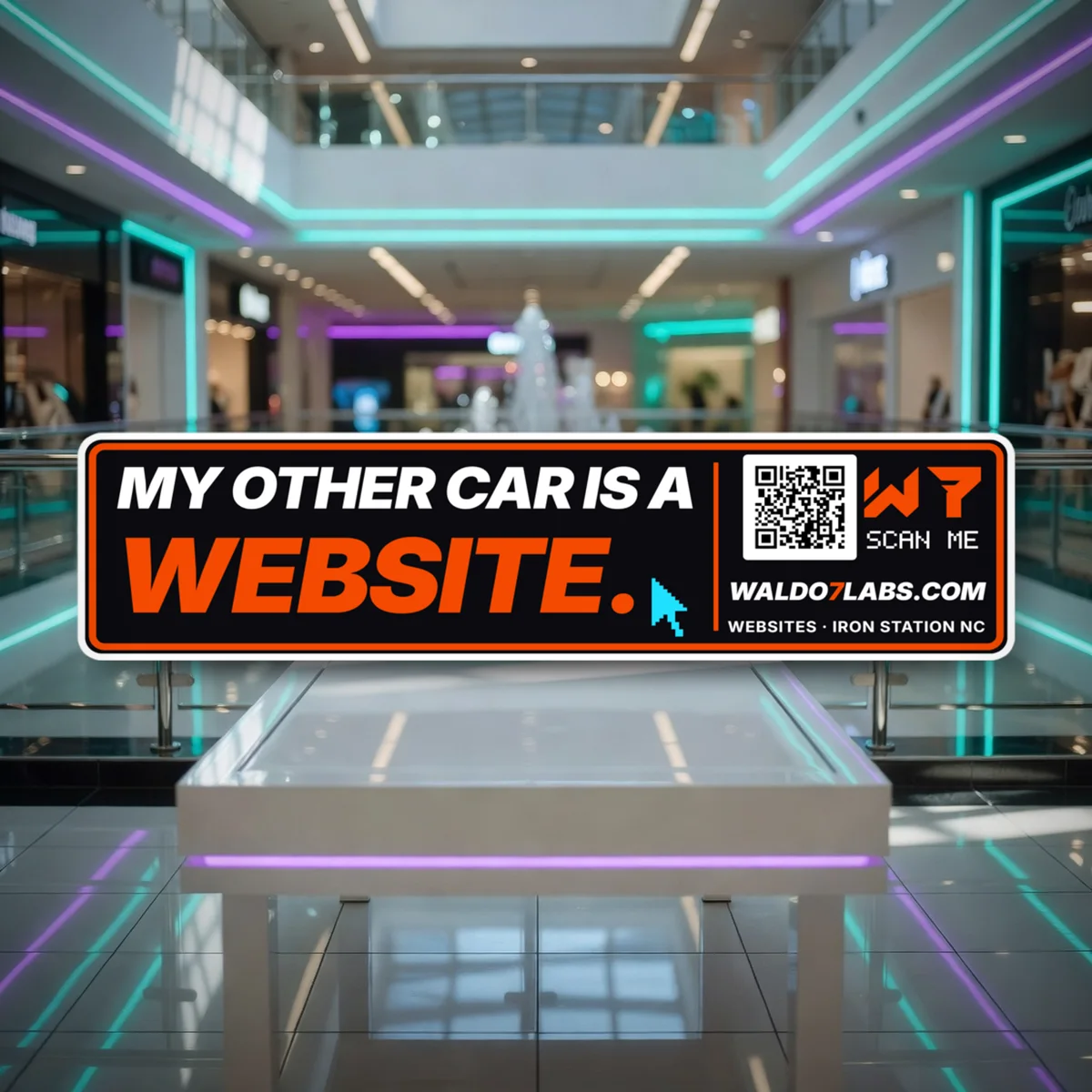 My Other Car Is A Website Bumper Sticker bumper sticker in a styled photo