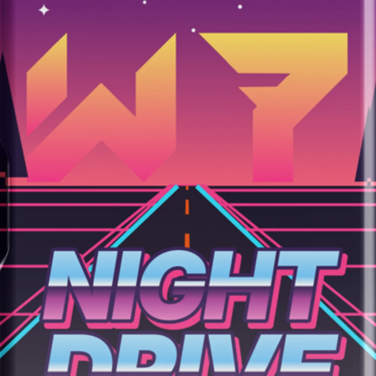 Close up of the Night Drive Phone Case design
