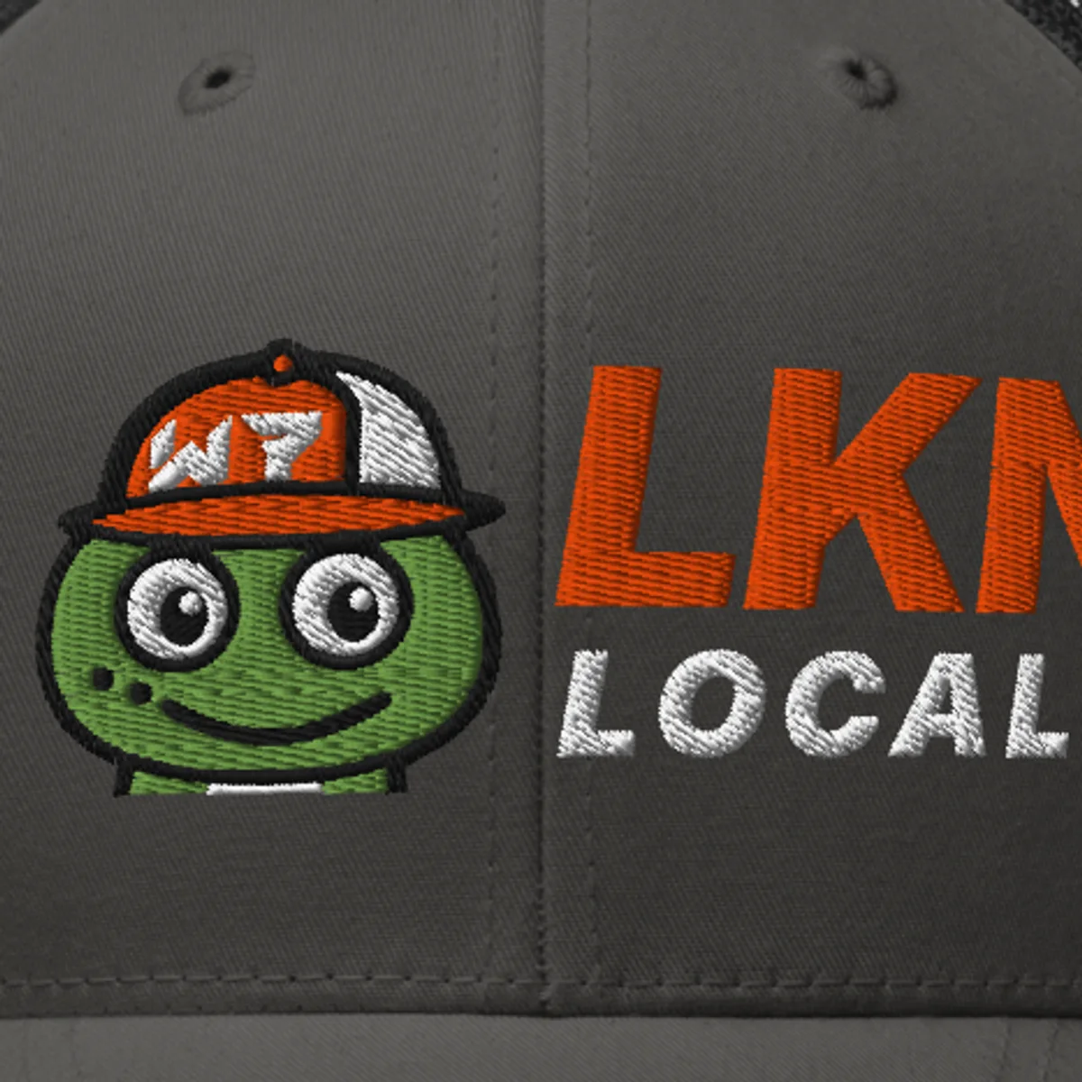Close up of the Normie Trucker Hat design