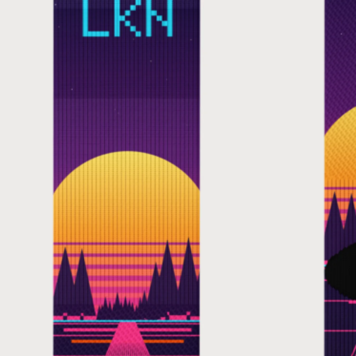 Close up of the Outrun Lake Socks design