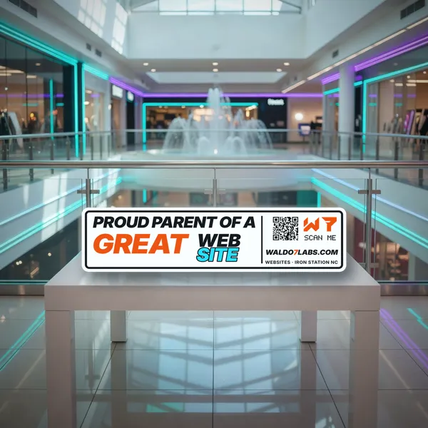 Proud Parent Of A Great Website Bumper Sticker bumper sticker in a styled photo