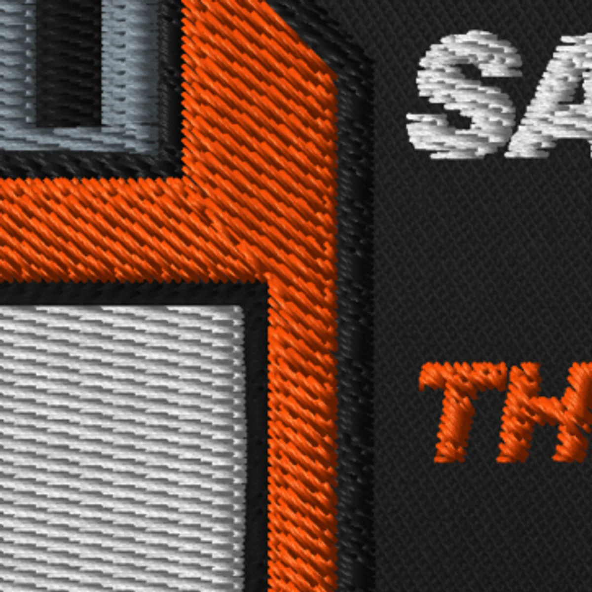 Close up of the Saved The Day Patch design