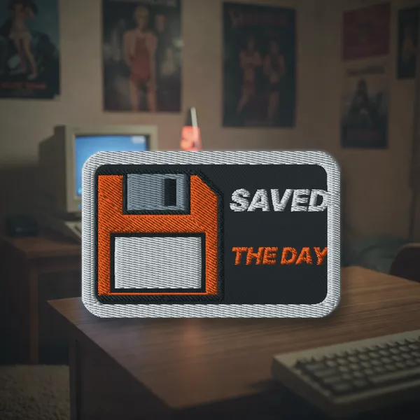 Saved The Day Patch patch in a styled photo