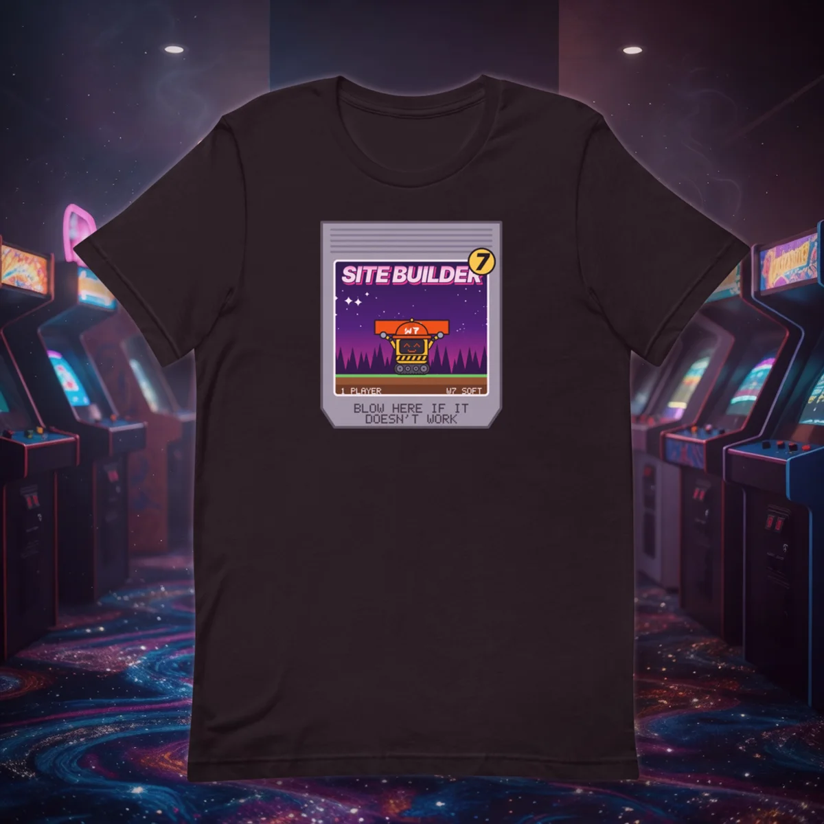 Site Builder 7 Cartridge Tee t shirt in a styled photo
