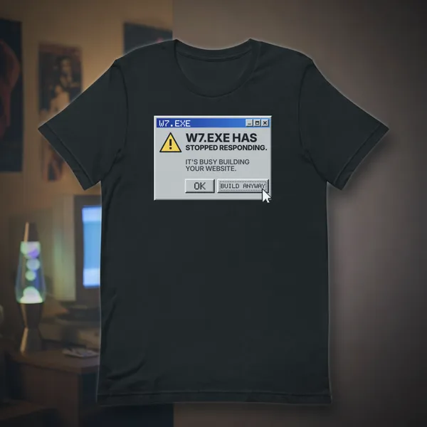 W7.EXE Tee t shirt in a styled photo
