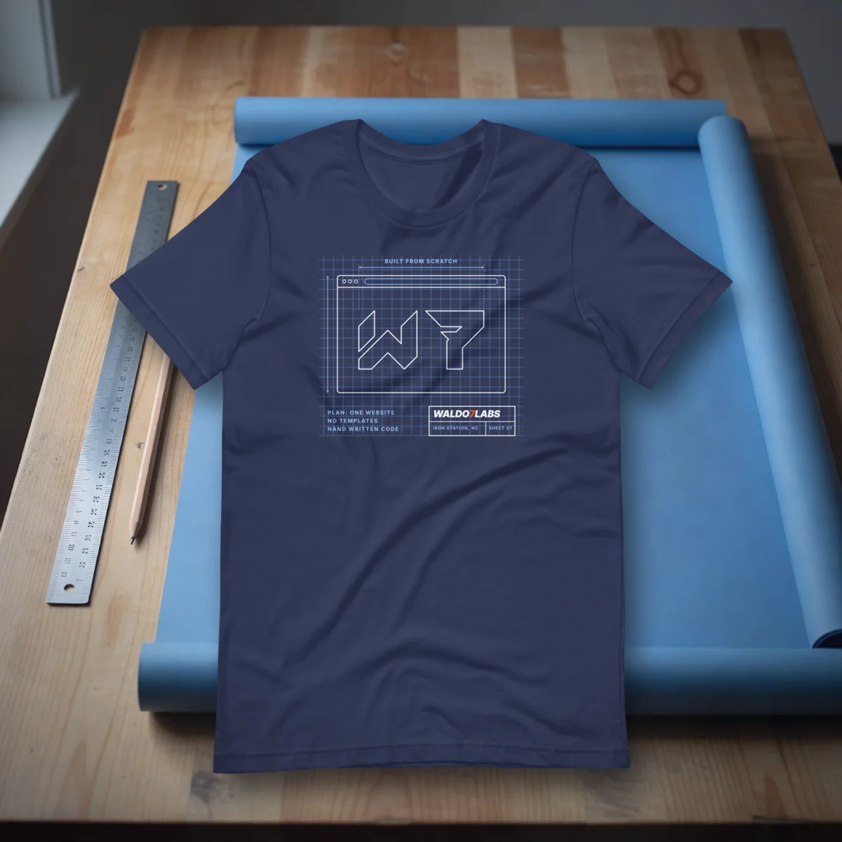 Blueprint Tee t shirt in a styled photo