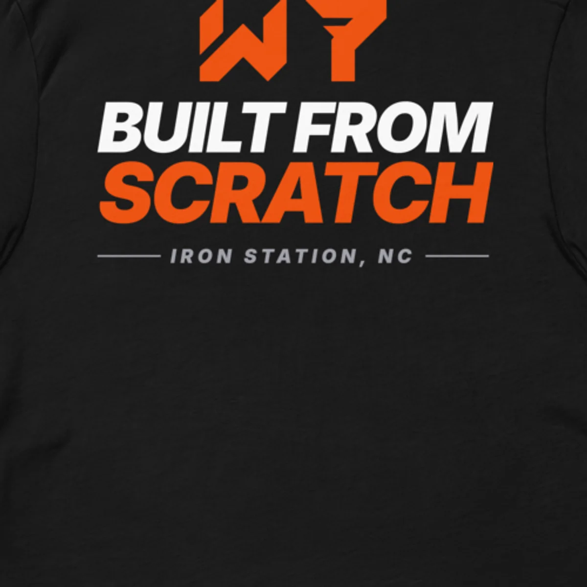 Close up of the Built From Scratch Tee design