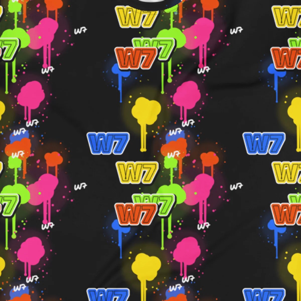 Close up of the Drip Splatter Tee design
