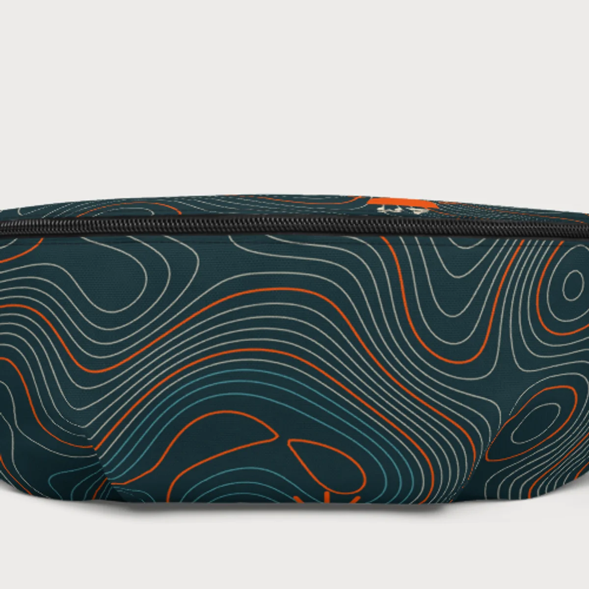 Close up of the Lake Topo Fanny Pack design