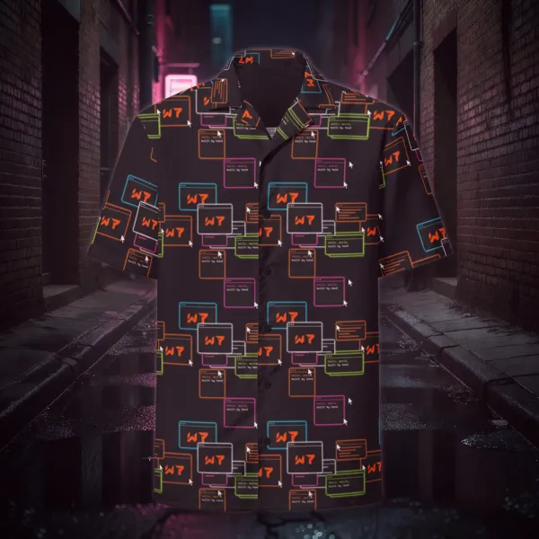 Neon Windows Button Up all over print button up in a styled photo