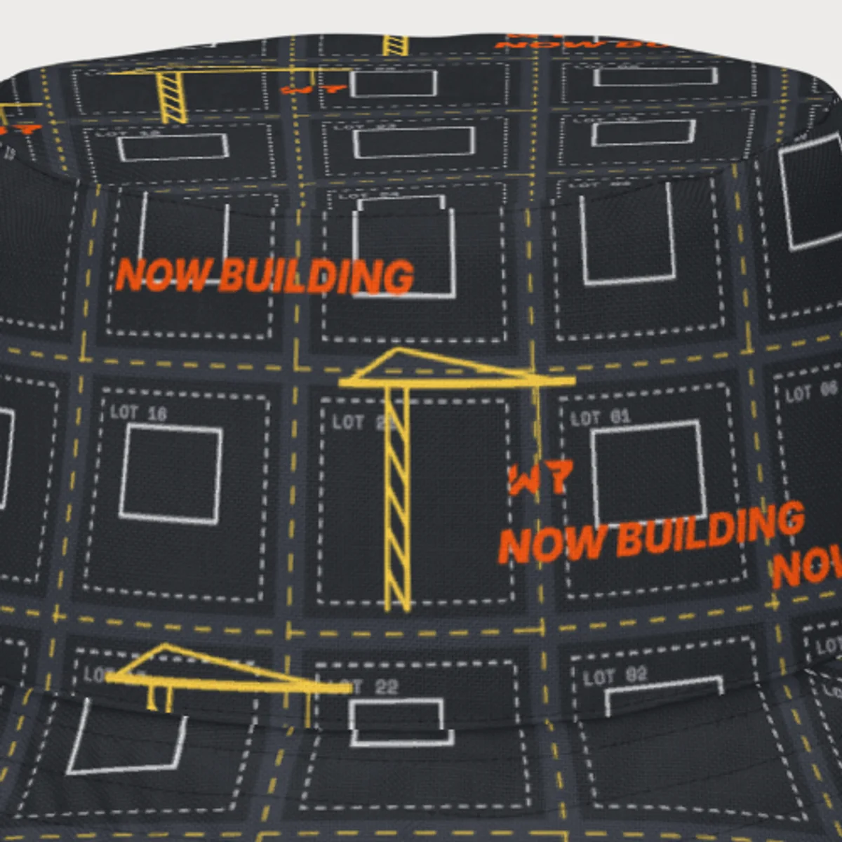 Close up of the Site Plan Bucket Hat design