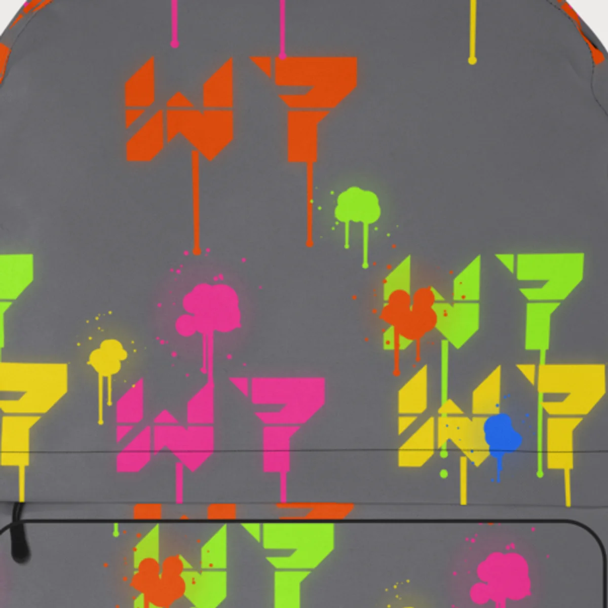Close up of the Stencil W7 Backpack design