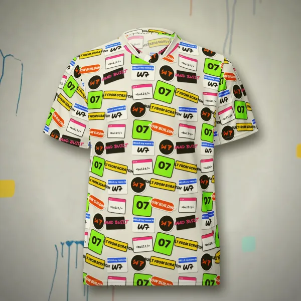 Sticker Slap Jersey all over print jersey in a styled photo