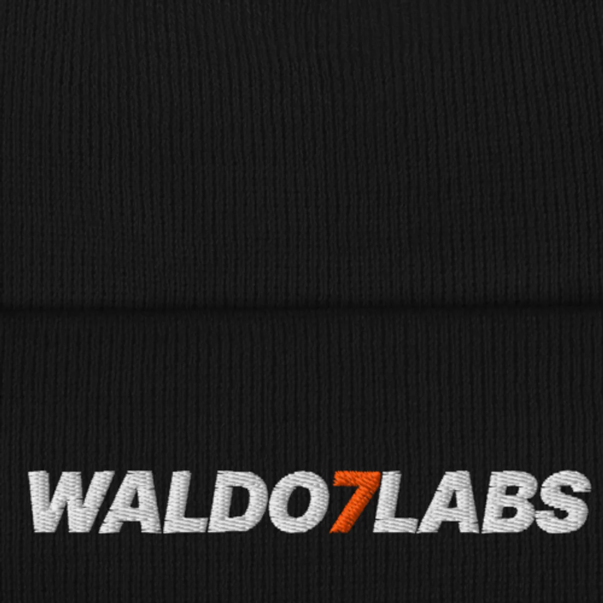 Close up of the W7 Beanie design