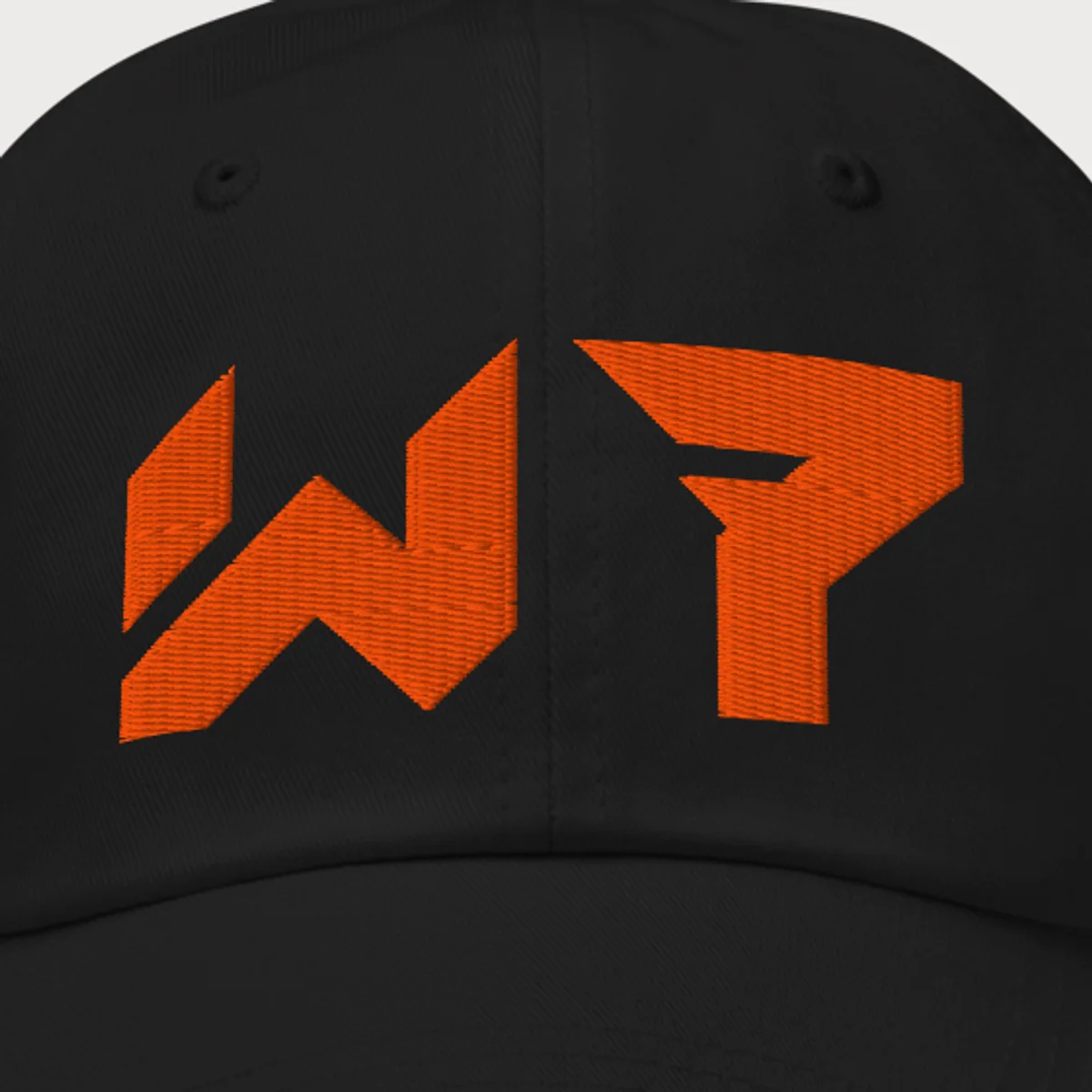 Close up of the W7 Dad Hat design