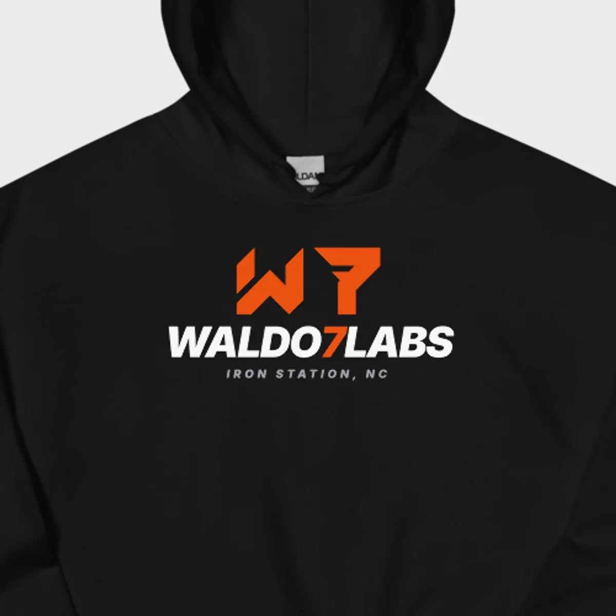 Close up of the W7 Hoodie design