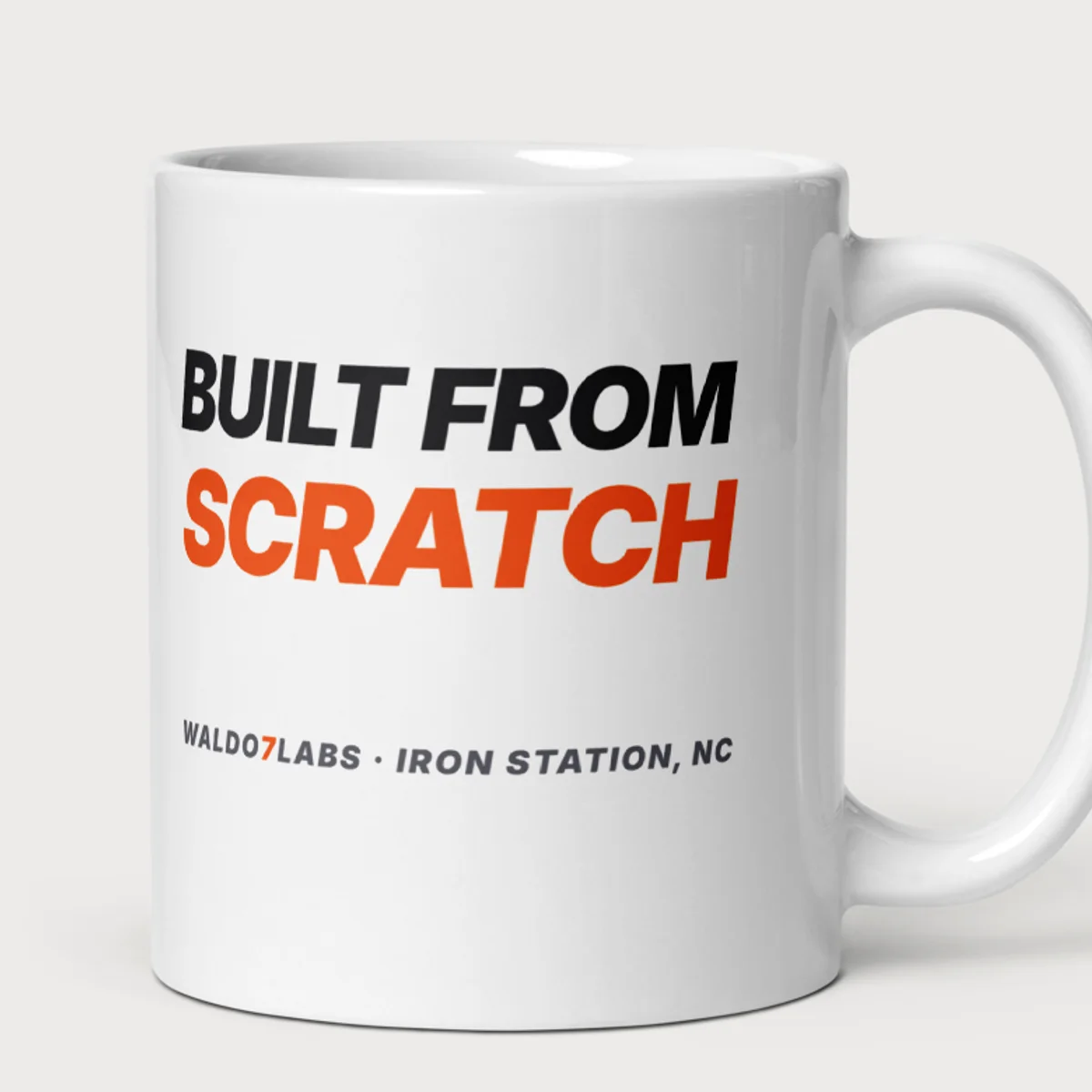 Close up of the Built From Scratch Mug design