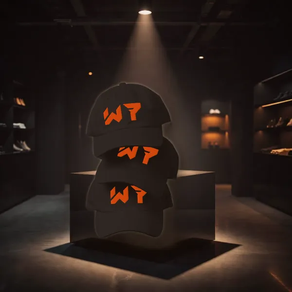 W7 Puff Hat dad hat in a styled photo