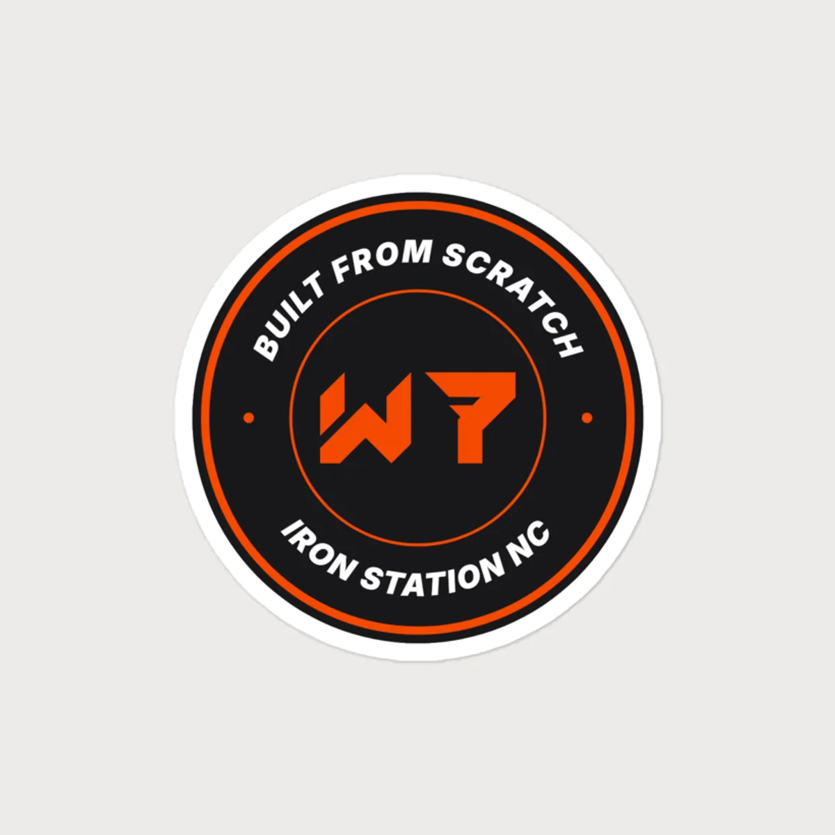 Close up of the W7 Badge Sticker design