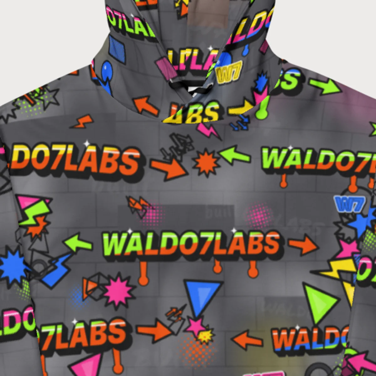 Close up of the Wildstyle Wall Hoodie design