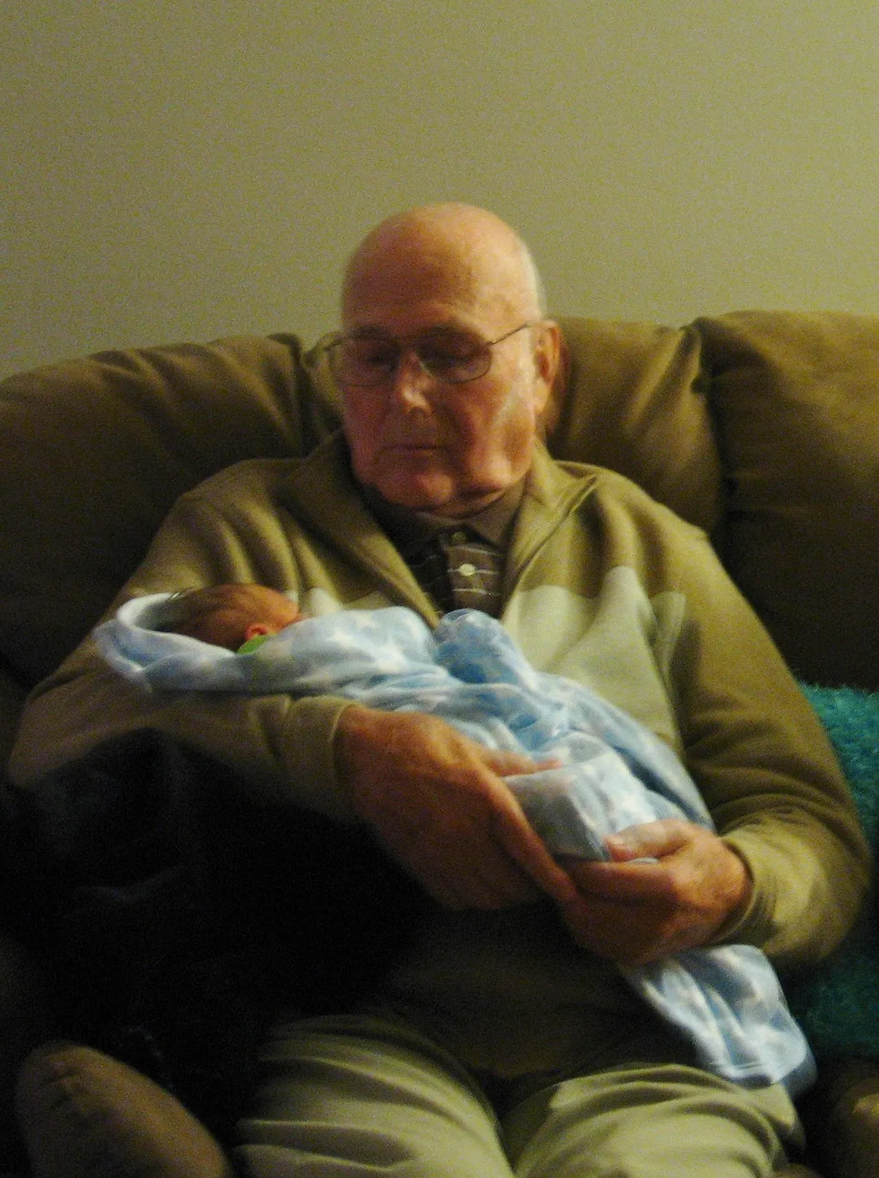Grandpa Waldo with baby Jaxon Waldo
