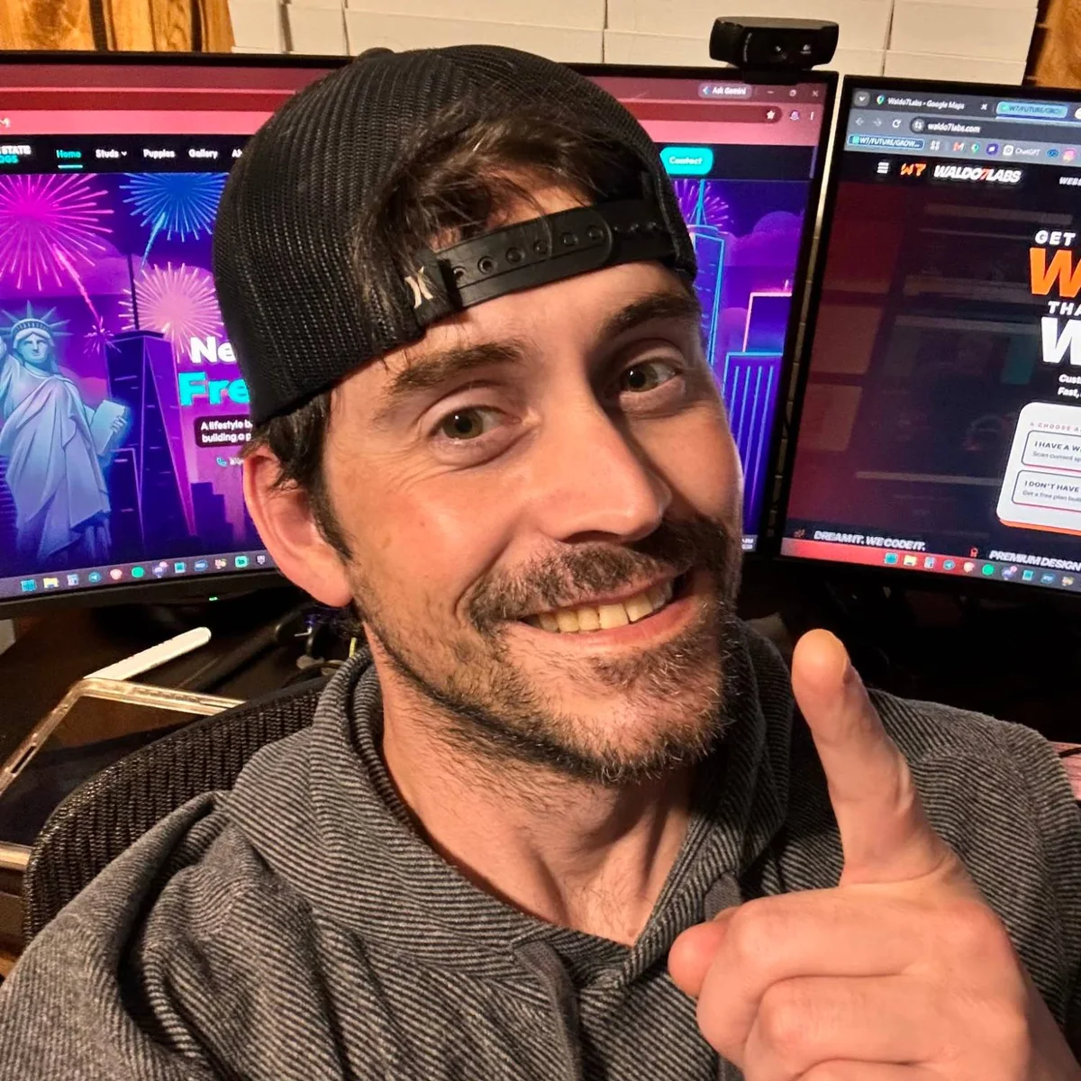 Jesse Chesnut at his desk in Iron Station