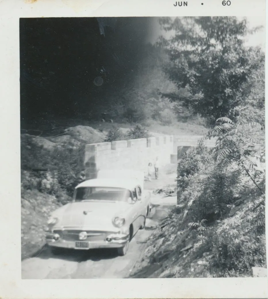 Waldo Chesnut working on the family home, June 1960