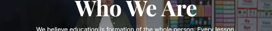 The Creo Classical Academy headline, "Discover Our Programs", set in Playfair Display
