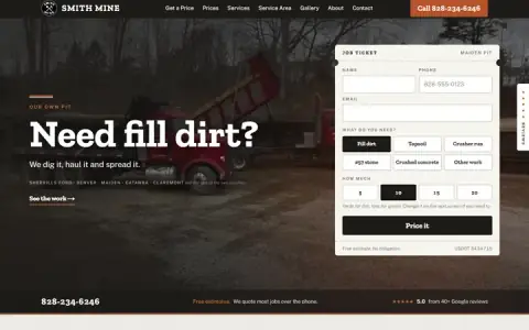 Smith Mine website home page
